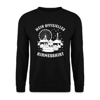Kirmesshirt Jahrmarkt Volksfest Rummelplatz - Unisex Pullover - Schwarz - Vorne - Alina (178cm) & Michal (187cm)