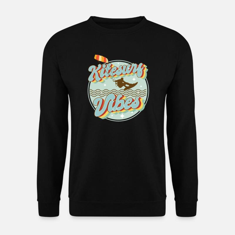 Kitesurf Kiteboard Kitesurfen Vintage Kitesurfer - Unisex Pullover - Schwarz