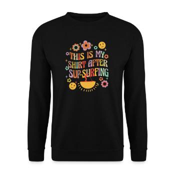 SUP paddleboarding Stand Up Paddle Stehpaddler - Unisex Pullover - Schwarz - Vorne - Alina (178cm) & Michal (187cm)