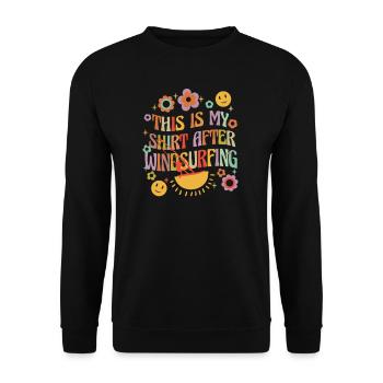 Windsurfing Segel Surfbrett Windsurfen Vintage - Unisex Pullover - Schwarz - Vorne - Alina (178cm) & Michal (187cm)