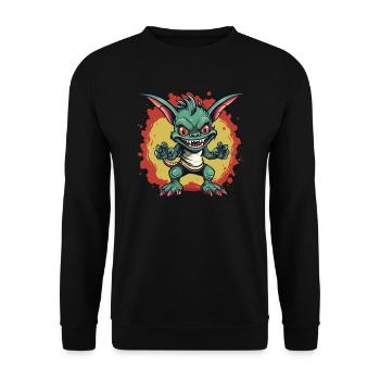 Cryptozoologists Chupacabra Creatures Cartoony - Unisex Sweatshirt - black - Front - Alina (178cm) & Michal (187cm)