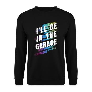 Auto-Schrauber Mechaniker Hobby-Garage Modellbau - Unisex Pullover - Schwarz - Vorne - Alina (178cm) & Michal (187cm)