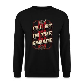 Auto-Schrauber Mechaniker Hobby-Garage Modellbau - Unisex Pullover - Schwarz - Vorne - Alina (178cm) & Michal (187cm)