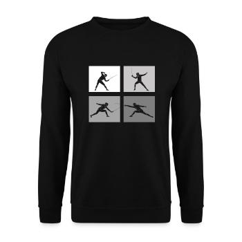 Fencing Game Gamer Fencer Game Fencing Fencer - Unisex Sweatshirt - black - Front - Alina (178cm) & Michal (187cm)