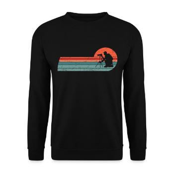Photography Camera, Vintage Nature Photographer - Unisex Sweatshirt - black - Front - Alina (178cm) & Michal (187cm)