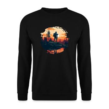 Photographe de paysage, Appareil photo, Photographe de nature - Sweat-shirt Unisexe - noir - Devant - Alina (178cm) & Michal (187cm)