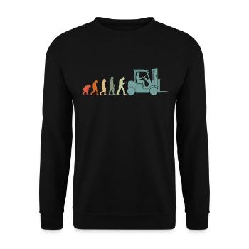 Forklift Driver Warehouse Manager Warehouse Clerk Vintage - Unisex Sweatshirt - black - Front - Alina (178cm) & Michal (187cm)