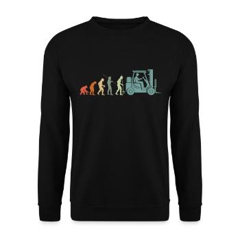Forklift Driver Vintage Warehouse Clerk Occupations - Unisex Sweatshirt - black - Front - Alina (178cm) & Michal (187cm)