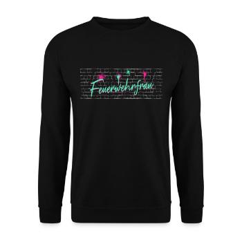 Frauen Feuerwehr Ausbildungs-Abschluss Beruf - Unisex Pullover - Schwarz - Vorne - Alina (178cm) & Michal (187cm)