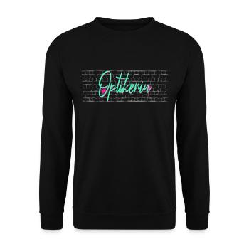 Optiker Abschluss-Geschenk Optikerin - Unisex Pullover - Schwarz - Vorne - Alina (178cm) & Michal (187cm)