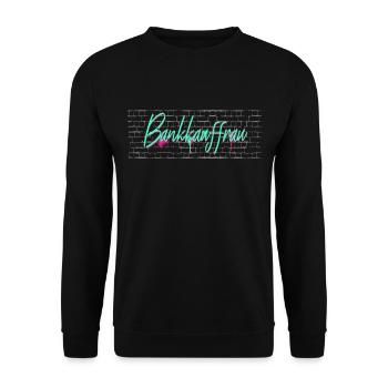 Banker Abschluss-Geschenk Bankkauffrau - Unisex Pullover - Schwarz - Vorne - Alina (178cm) & Michal (187cm)