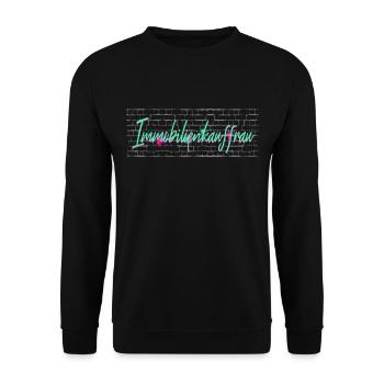 Makler Abschluss-Geschenk Immobilienkauffrau - Unisex Pullover - Schwarz - Vorne - Alina (178cm) & Michal (187cm)