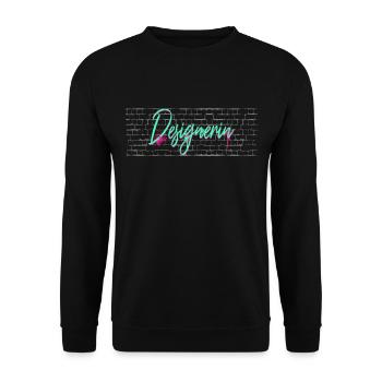 Illustrator Abschluss-Geschenk Designerin - Unisex Pullover - Schwarz - Vorne - Alina (178cm) & Michal (187cm)