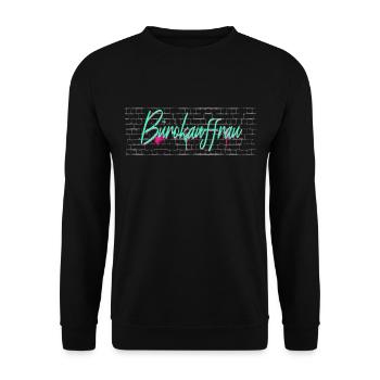 Angestellter Abschluss-Geschenk Bürokauffrau - Unisex Pullover - Schwarz - Vorne - Alina (178cm) & Michal (187cm)