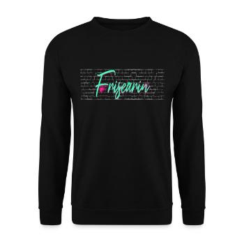 Haarstylist Abschluss-Geschenk Friseurin - Unisex Pullover - Schwarz - Vorne - Alina (178cm) & Michal (187cm)