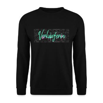 Einzelhändler Abschluss-Geschenk Verkäuferin - Unisex Pullover - Schwarz - Vorne - Alina (178cm) & Michal (187cm)