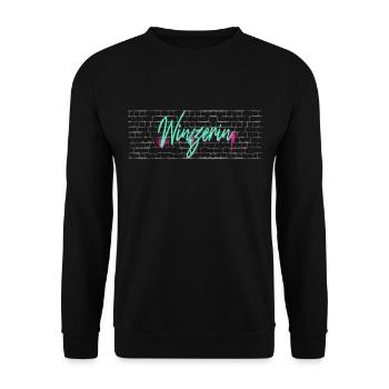 Weinbauer Abschluss-Geschenk Winzerin - Unisex Pullover - Schwarz - Vorne - Alina (178cm) & Michal (187cm)