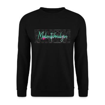Drucker Abschluss-Geschenk Medientechnologin - Unisex Pullover - Schwarz - Vorne - Alina (178cm) & Michal (187cm)