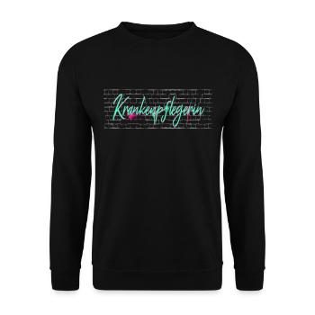 Pflegekraft Abschluss-Geschenk Krankenpflegerin - Unisex Pullover - Schwarz - Vorne - Alina (178cm) & Michal (187cm)
