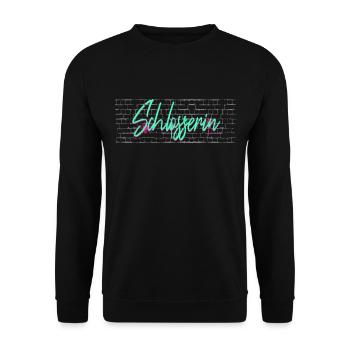 Schlosser Abschluss-Geschenk Schlosserin - Unisex Pullover - Schwarz - Vorne - Alina (178cm) & Michal (187cm)