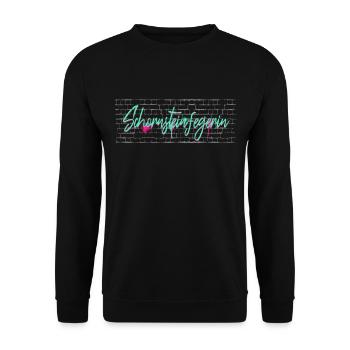 Schornsteinfeger Abschluss-Geschenk - Unisex Pullover - Schwarz - Vorne - Alina (178cm) & Michal (187cm)