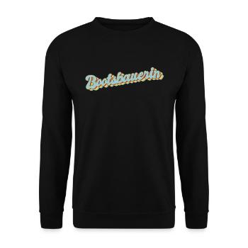 Schiffbauer Abschluss-Geschenk Bootsbauerin - Unisex Pullover - Schwarz - Vorne - Alina (178cm) & Michal (187cm)