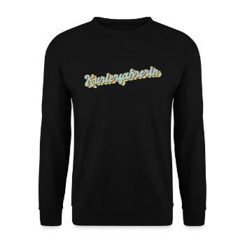 Apotheken Abschluss-Geschenk Kurierfahrerin - Unisex Pullover - Schwarz - Vorne - Alina (178cm) & Michal (187cm)