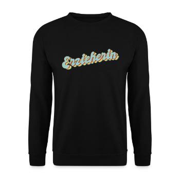 Kindergärtner Abschluss-Geschenk Erzieherin - Unisex Pullover - Schwarz - Vorne - Alina (178cm) & Michal (187cm)