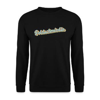 Juwelier Abschluss-Geschenk Goldschmiedin - Unisex Pullover - Schwarz - Vorne - Alina (178cm) & Michal (187cm)