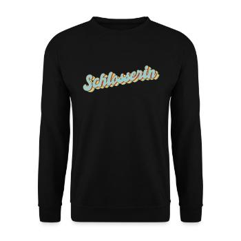 Schlosser Abschluss-Geschenk Schlosserin - Unisex Pullover - Schwarz - Vorne - Alina (178cm) & Michal (187cm)