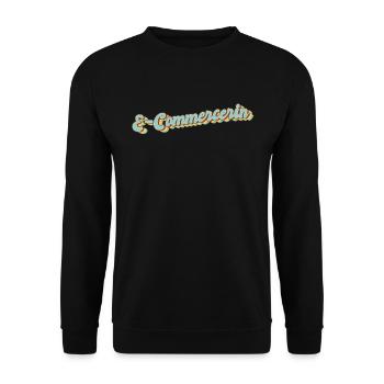 Online-Händler Abschluss-Geschenk E-Commercerin - Unisex Pullover - Schwarz - Vorne - Alina (178cm) & Michal (187cm)