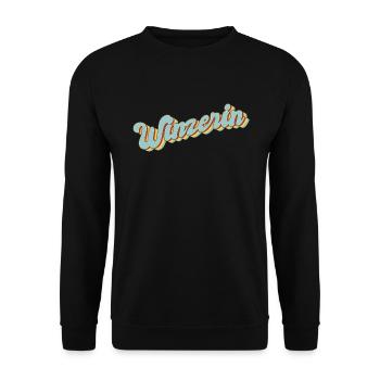 Weinbauer Abschluss-Geschenk Winzerin - Unisex Pullover - Schwarz - Vorne - Alina (178cm) & Michal (187cm)