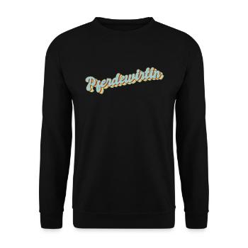 Pferde Abschluss-Geschenk Pferdewirtin - Unisex Pullover - Schwarz - Vorne - Alina (178cm) & Michal (187cm)