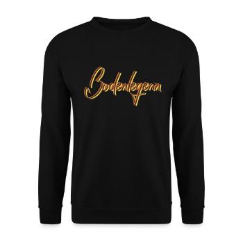 Parkett-Teppich Abschluss-Geschenk Bodenlegerin - Unisex Pullover - Schwarz - Vorne - Alina (178cm) & Michal (187cm)
