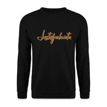 Richtern Abschluss-Geschenk Justizfachwirtin - Unisex Pullover - Schwarz - Vorne - Alina (178cm) & Michal (187cm)