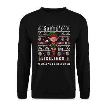 VILAIN NOËL PRÉFÉRÉ DU PÈRE NOËL - Sweat-shirt Unisexe - noir - Devant - Alina (178cm) & Michal (187cm)