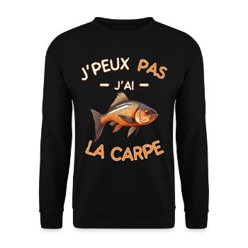 Ich kann keinen Karpfen haben - Unisex Pullover - Schwarz - Vorne - Alina (178cm) & Michal (187cm)