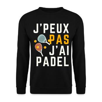 Ich kann nicht Padel haben - Unisex Pullover - Schwarz - Vorne - Alina (178cm) & Michal (187cm)