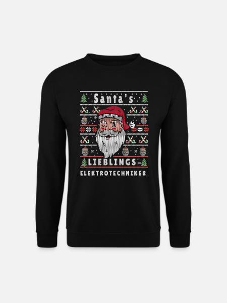 Ugly Weihnachten SANTAS LIEBLINGS Elektrotechniker - Unisex Pullover - Schwarz