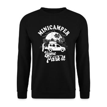 Camping Camper Microcamper Accessories Funny Sayings - Unisex Sweatshirt - black - Front - Alina (178cm) & Michal (187cm)