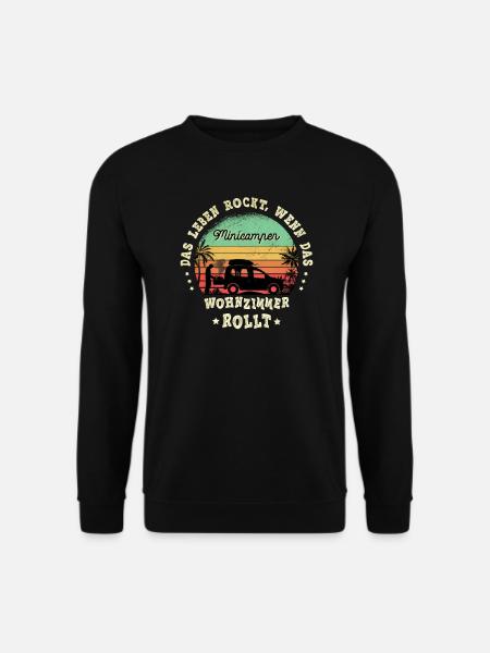 Minicamper Camping-Camper Microcamper Sprüche - Unisex Pullover - Schwarz