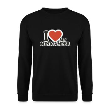 Minicamper Love Camping-Camper Microcamper - Unisex Sweatshirt - black - Front - Alina (178cm) & Michal (187cm)