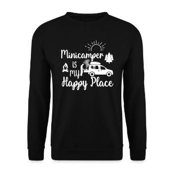 Happy Minicamper Camping-Camper Microcamper - Unisex Sweatshirt - black - Front - Alina (178cm) & Michal (187cm)