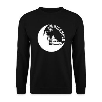 Minicamper Camping-Camper Microcamper - Unisex Sweatshirt - black - Front - Alina (178cm) & Michal (187cm)