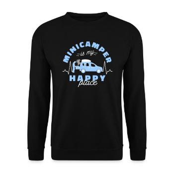 Happy Minicamper Camping-Camper Microcamper - Unisex Sweatshirt - black - Front - Alina (178cm) & Michal (187cm)