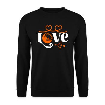 Minicamper Lover Hearts Camping Camper Microcamper - Unisex Sweatshirt - black - Front - Alina (178cm) & Michal (187cm)