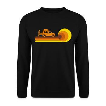Vintage Camper Camping Camper Microcamper - Unisex Sweatshirt - black - Front - Alina (178cm) & Michal (187cm)