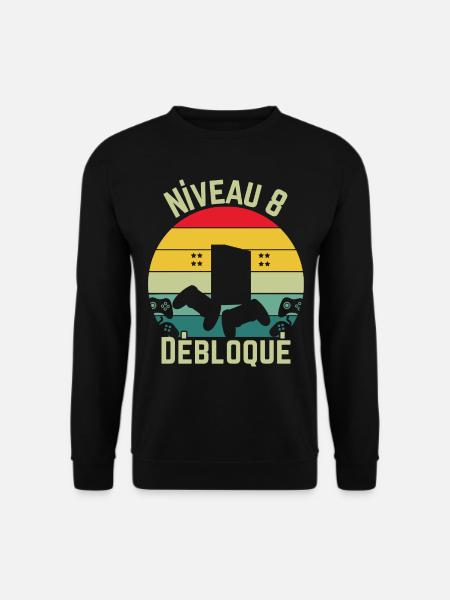 Level 8 Unlocked - Unisex Sweatshirt - black