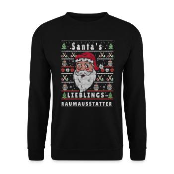 Ugly Christmas SANTA'S FAVORITE INTERIOR DECORATOR - Unisex Sweatshirt - black - Front - Alina (178cm) & Michal (187cm)