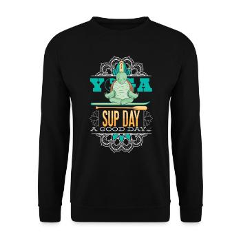 SUP paddleboarding Stand Up Paddle Turtle - Unisex Sweatshirt - black - Front - Alina (178cm) & Michal (187cm)